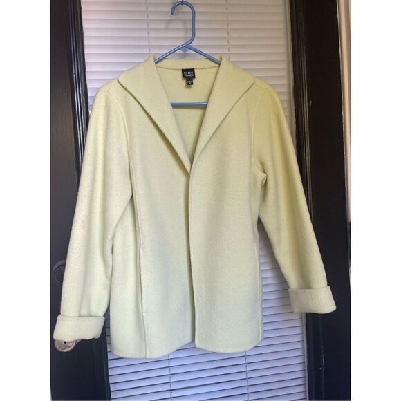 Eileen Fisher Wool Cashmere Blend Open Front Sweater Green Size M - Picture 3 of 11